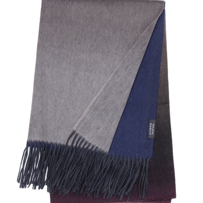 Mongolia Interior nuevo estilo 35 ancho bufanda de cachemira pura otoño e invierno engrosada hombres y mujeres de manga larga degradada europea y americana