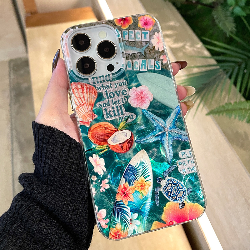 Surf Theme Fyd Water Ripple Suitable for Apple 17Air Laser Pleated Female Iphone16Promax Mobile Phone Case Surf Theme Fyd Water Ripple Suitable for Apple 17Air Laser Pleated Female Iphone16Promax Mobile Phone Case