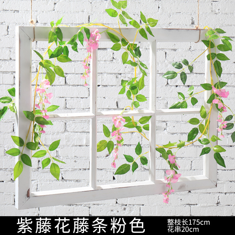 Wisteria flower short string pink 5 head flower string
