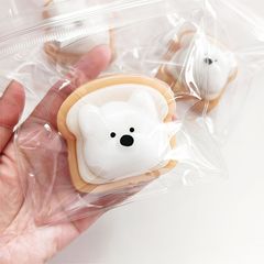 ウエストハイランドパピートースト、粘着性のある泥のような感触、ゆっくり戻る笑顔のパン減圧おもちゃ、卸売減圧グッズ