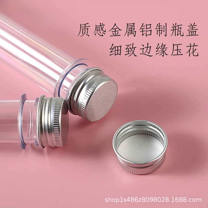 In-Stock Ps Aluminum Cap Data Cable Tube Bottle 40ml Transparent Mask Tube Petal-Shaped Hand Sanitizer Sub-Packaging Tube Bottle