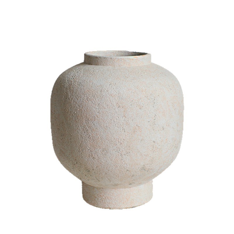 Color de la tierra Jingdezhen vasos de cerámica retrógrado hotel artesanal nórdico alojamiento residencial floral silenciosa decoración cerámica rugosa