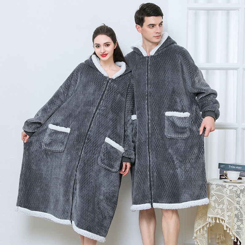 huggle hoodie懒人套头衫抓绒服连帽电视毯居家舒适保暖棉衣睡袍