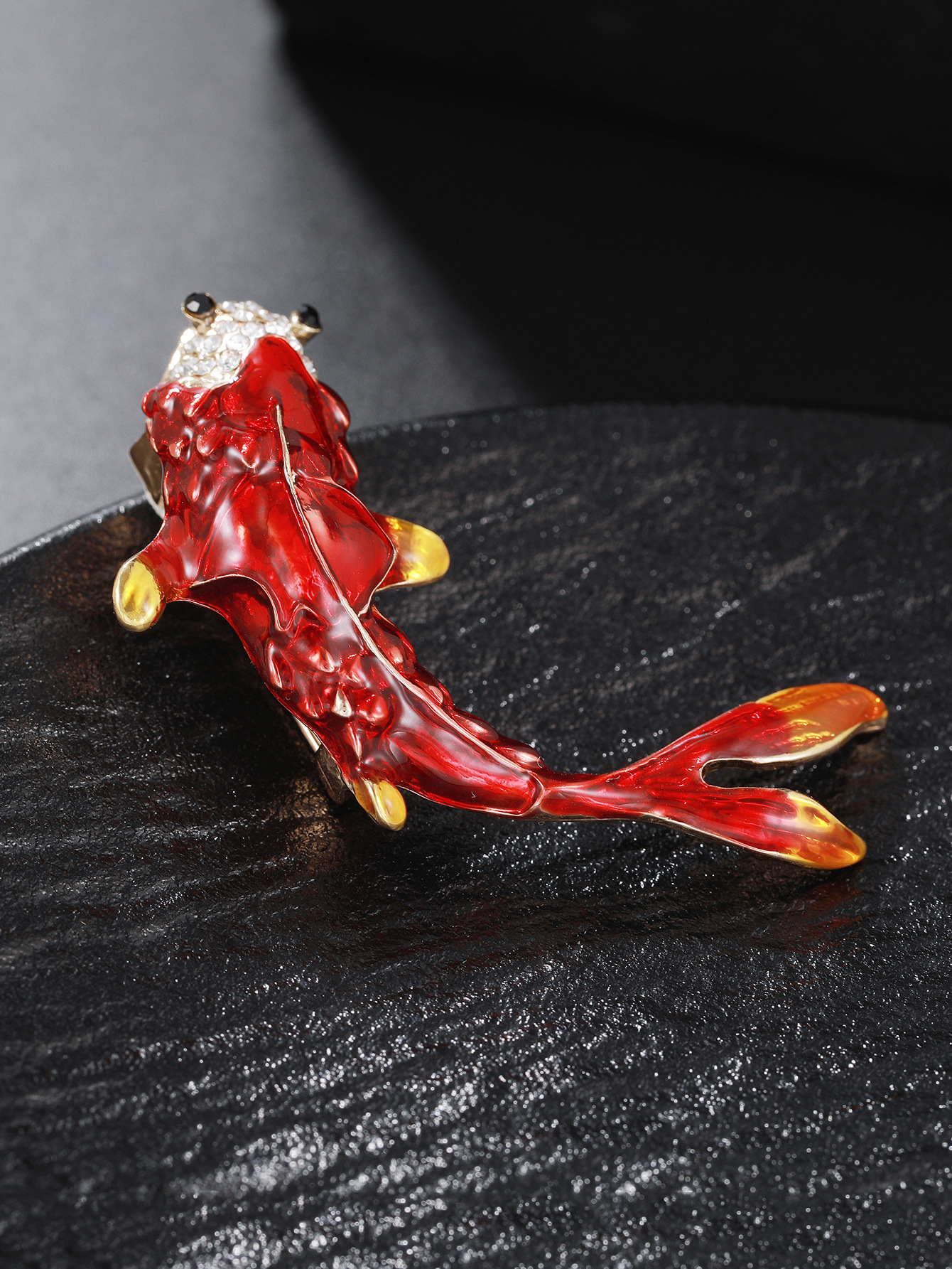 Guofeng Koi broche temperamento lujoso abrigo accesorios de ropa aleación broche goteo azul abrigo de carpa flor de pecho