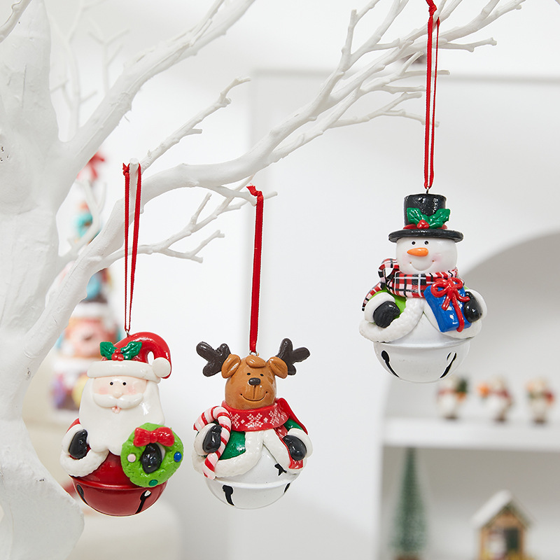 Handmade Ceramic Christmas Ornaments – Santa, Reindeer & Snowman Hanging Decor (4 Unique Designs, Random Delivery, Non-Toxic Glaze)_voghion.com
