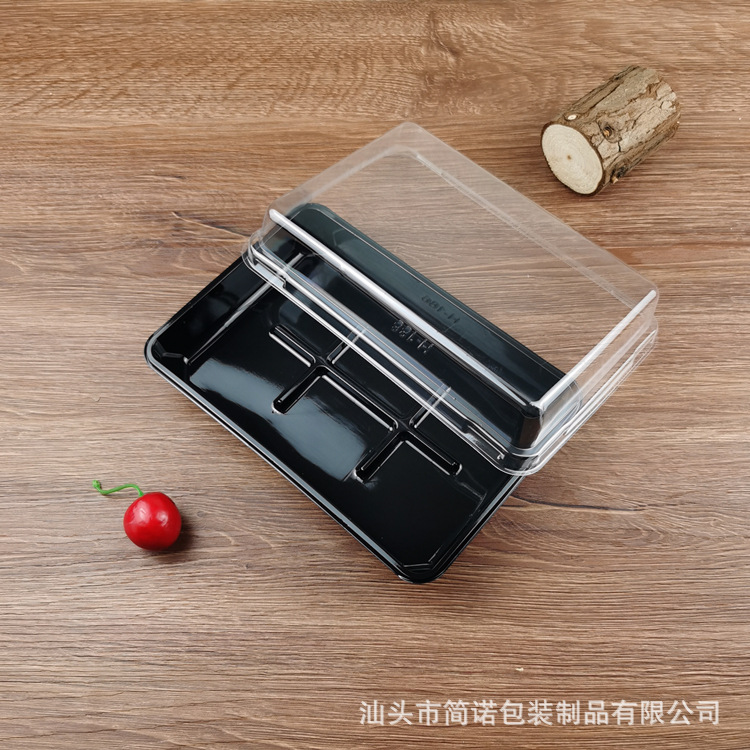 Rectangular blister caja transparente caja de pastel de pollo salado yema de huevo castaña pan envasado para hornear caja de sabor de queso