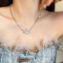 可盐可甜~微镶锆石土星项链女新款爆款高级感锁骨链轻奢小众颈饰