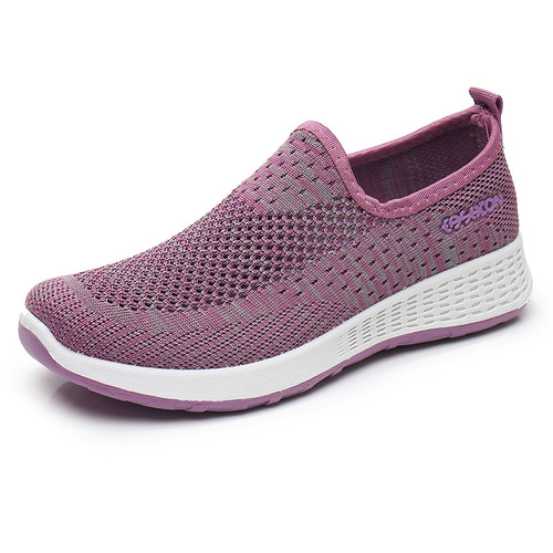 Cross-border mesh shoes for women  spring and summer new style middle-aged and elderly slip-on lazy casual shoes shallow mouth soft sole mother's shoes