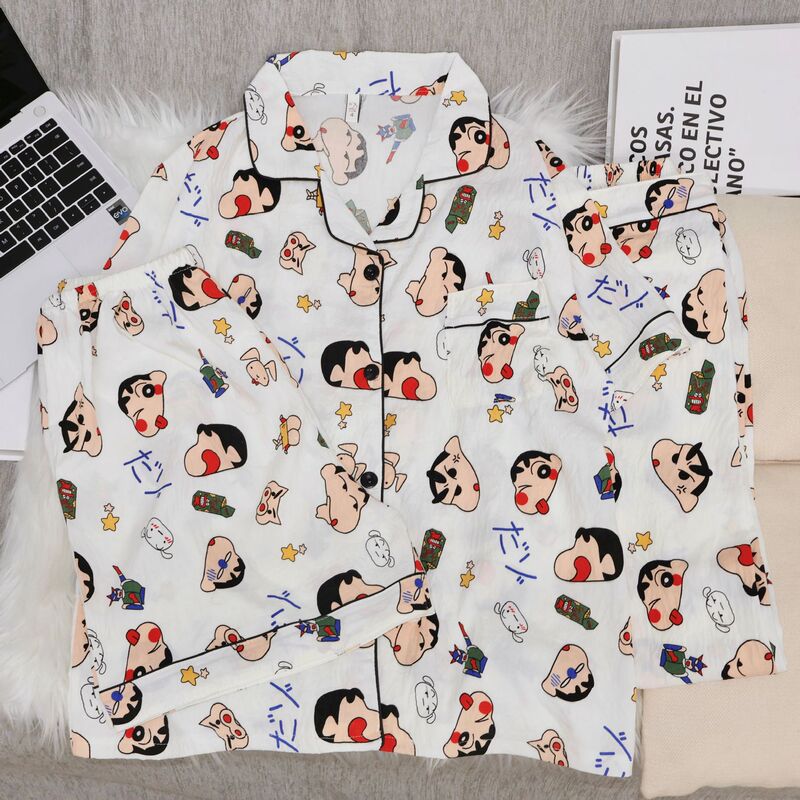 Three-Piece Set of New Cloud Cotton Cartoon Pajamas for Women, Sweet and Cute Short-Sleeved Shorts, Cardigan, Lapel, Home Wear Set Three-Piece Set of New Cloud Cotton Cartoon Pajamas for Women, Sweet and Cute Short-Sleeved Shorts, Cardigan, Lapel, Home Wear Set