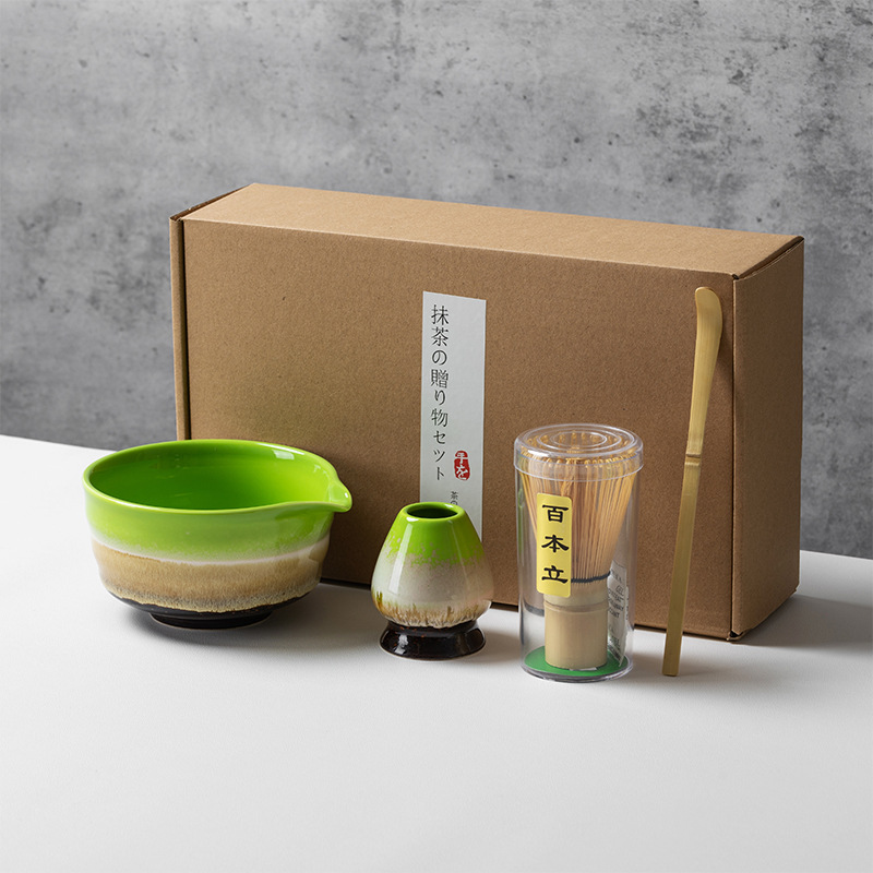 Juego de té matcha, juego de cuatro piezas de color matcha, juego de seis piezas, tazón de té japonés caliente de Amazon, tazón de matcha Baibenli
