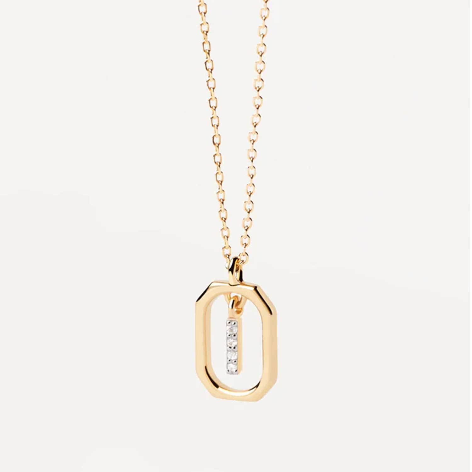 Style Simple Lettre Argent Sterling Placage Incruster Zircon Plaqué Or 18k Pendentif display picture 8