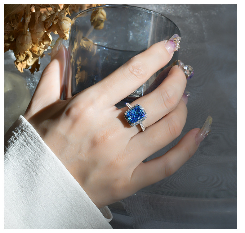 Fashion Geometric Sterling Silver Plating Zircon Rings 1 Piece