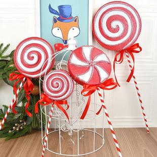 Christmas decorations large foam red and white lollipop stage shooting props festive scene layout gifts