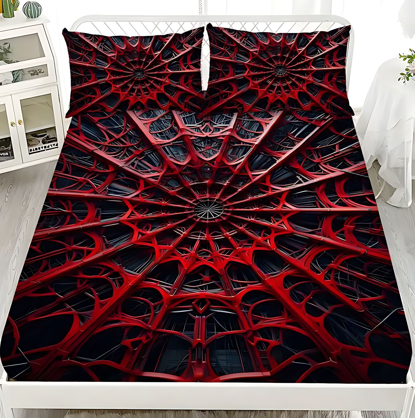 Temas de tela de araña TEMU / JIT impresión digital 3D Kit de cama de cama de cama transfronterizo J fabricantes de fuentes textiles pueden venir a la foto