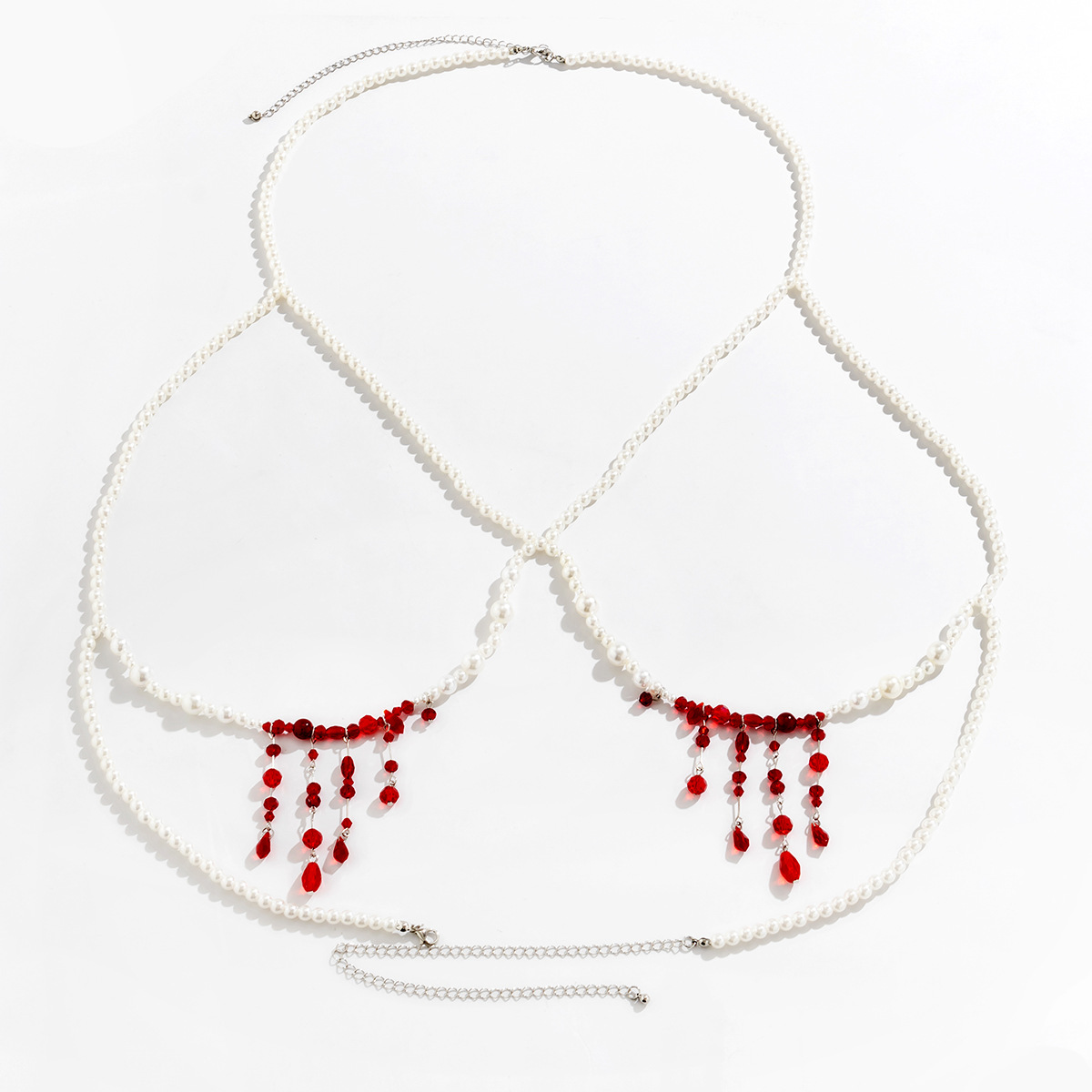 Collana con colletto con frange, dolce e fresco, stile gotico, con goccia di sangue, personalità di Halloween, girocollo con perline_voghion.com