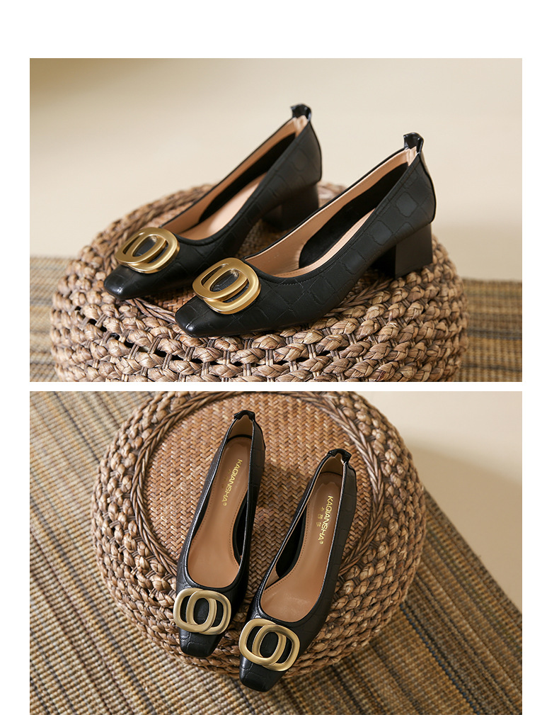 Damen Pumps Mit Karreeform Und Blockabsatz Aus Weichem Leder_voghion.com