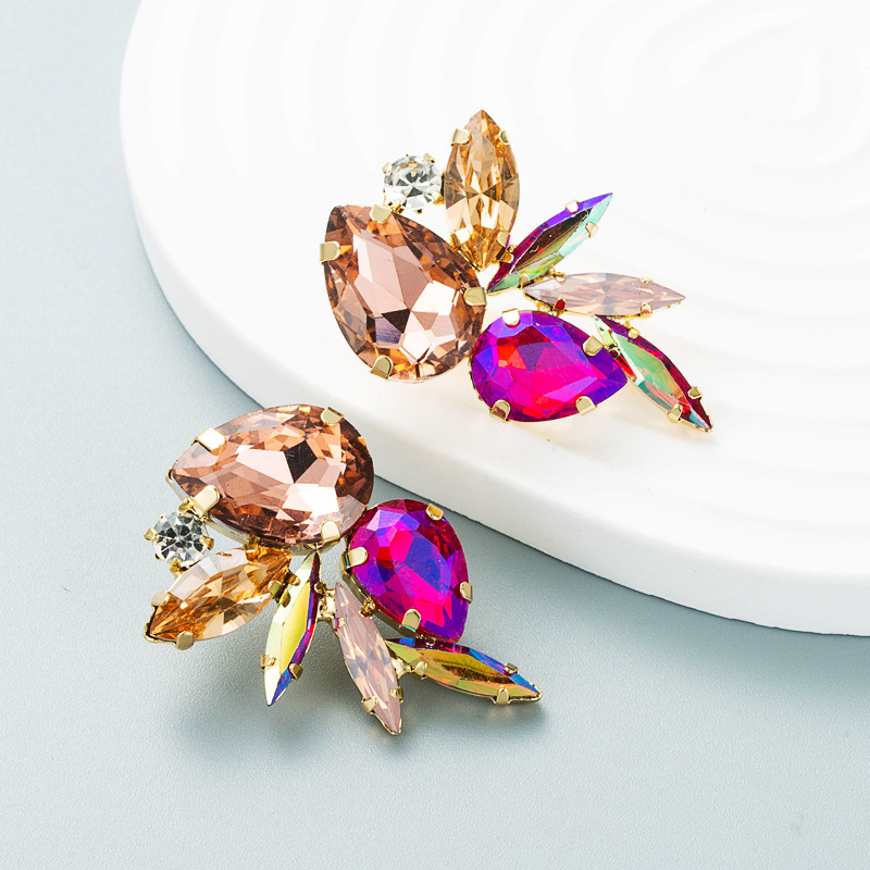 Earrings Classification 1 Pair Quantity 1 Pair Fashion Geometric Inlay Alloy Rhinestones Earrings