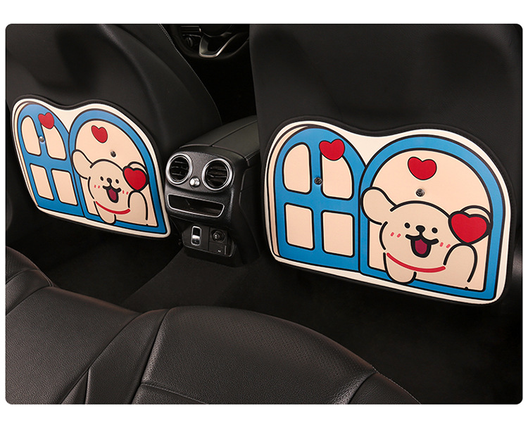 Window Dog-Shaped Anti-Kick Pad, Cute Cartoon Chair Back Anti-Kick Pad for Women, Car Seat Anti-Dirt Pad, Line Drawing Dog Design