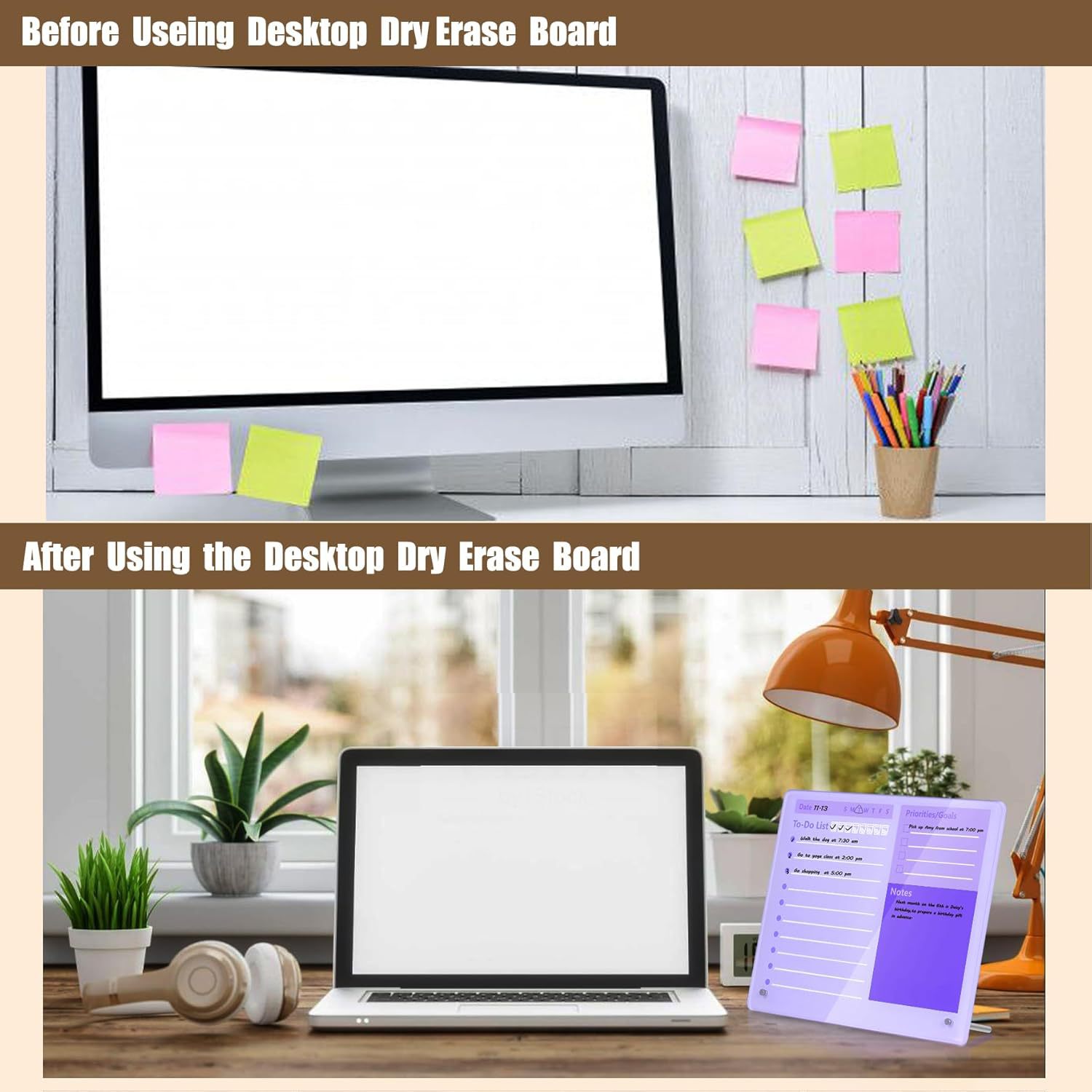Tablero de escritorio acrílico grueso para hacer tablero de plan, 30 cm x 25 cm, tablero blanco de escritorio