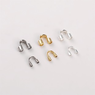 Color-retaining 14K gold U-shaped horseshoe buckle closure buckle necklace bracelet beaded steel wire handmade DIY accessories