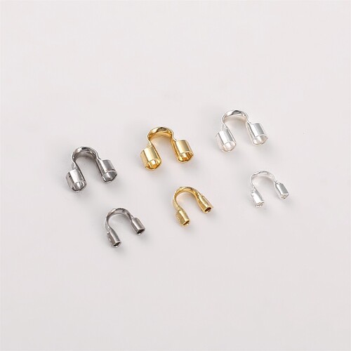 14K gold-plated color-preserving U-shaped horseshoe clasp wire end-cap chain necklace bracelet bead steel wire handmade DIY accessory