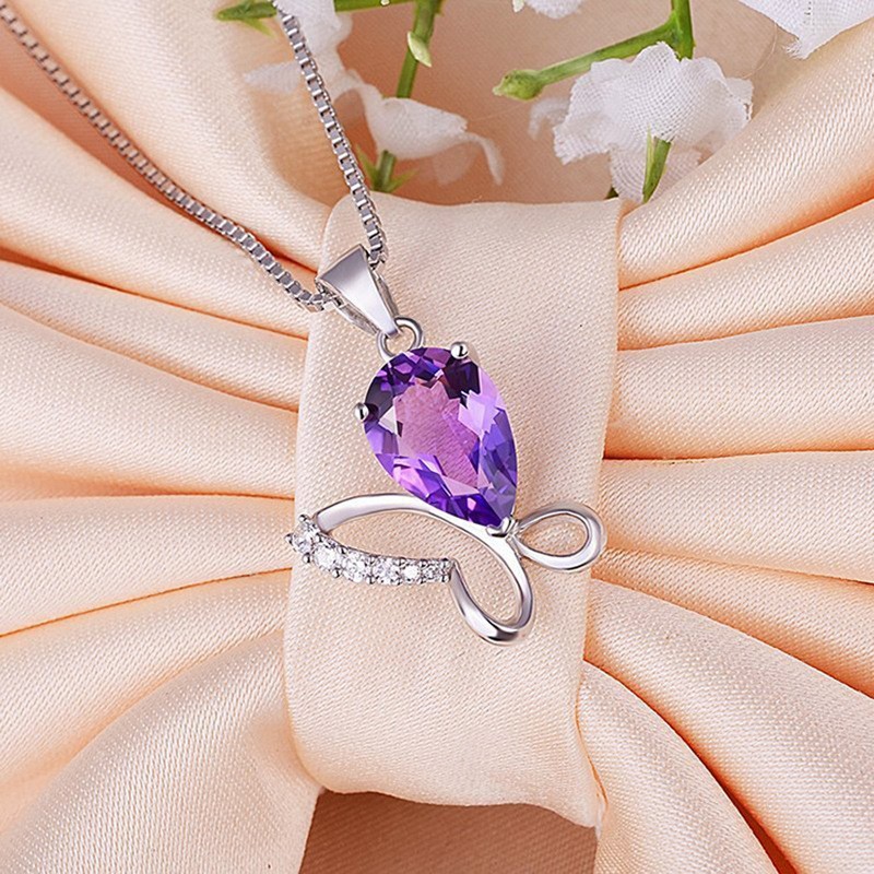 보라색 나비 펜던트 (체인 미포함)