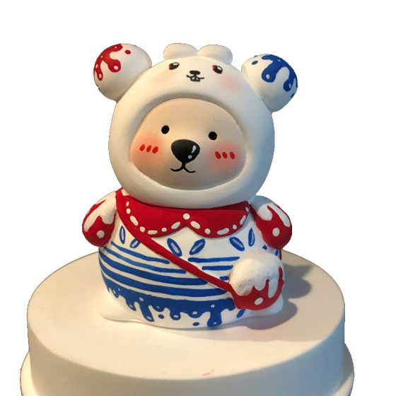 Backpack bear gypsum doll children DIY painted aromatherapy gypsum doll 3D three-dimensional graffiti white embryo factory outlet
