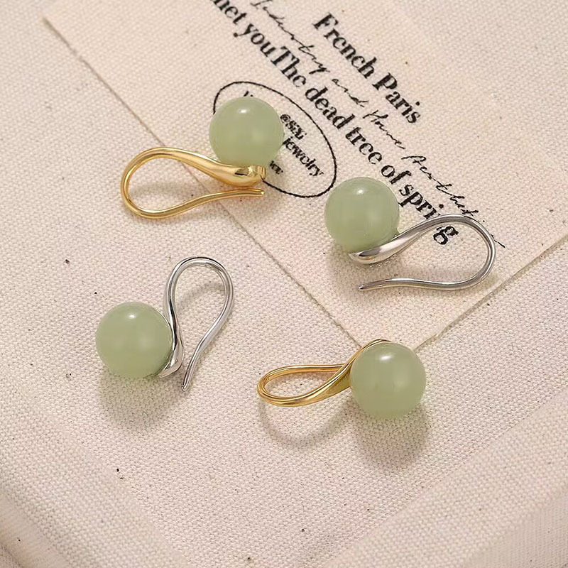 Hetian Jade Earrings New Chinese Style Niche High End Ear Studs_voghion.com