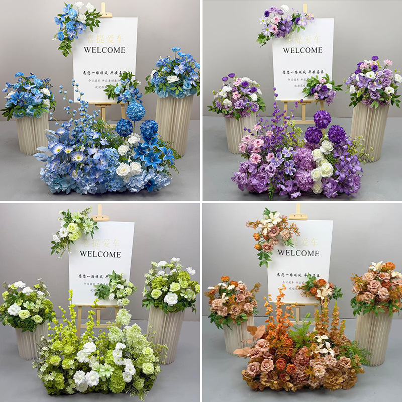 New arrival car delivery ceremony, engagement banquet floral arrangements, wedding decorations, 4S store ambiance decorations, welcome finished floral arrangements, flower path decorations