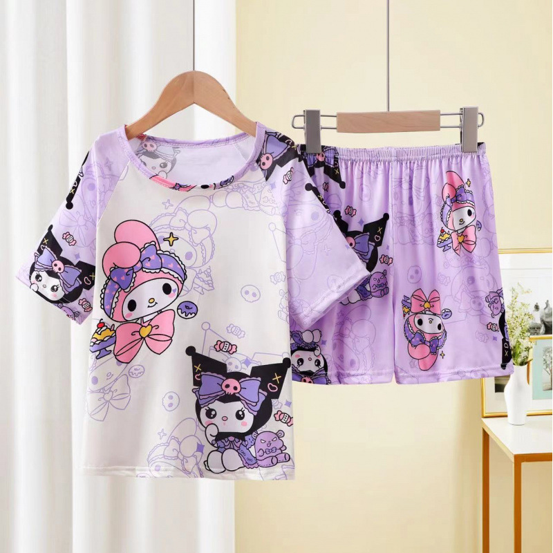 Southeast Asian Kidsren's Clothing Kidsren's Pajamas Summer Short-Sleeved Suits Boys, Middle and Large Kidsren, Little Girls, Princess Thin Home Clothes