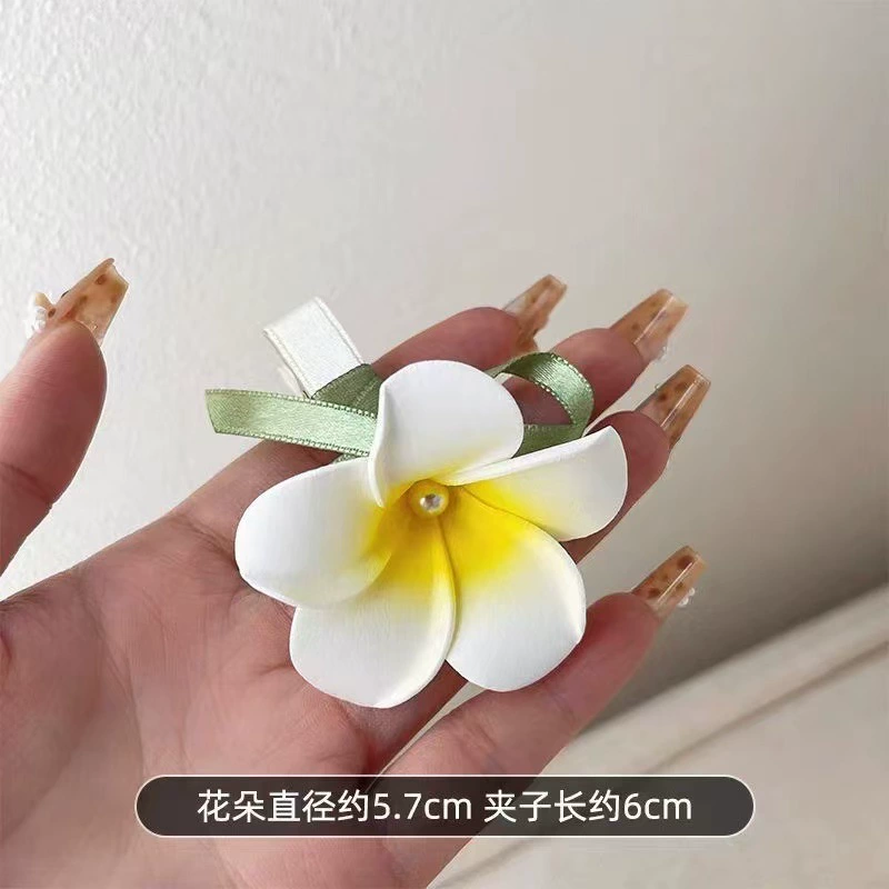 Hairgrip floral clips, princess French-style phalaenopsis & plumeria, multi-size duckbill & pins