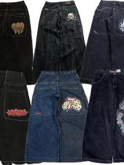 Amazon AliExpress Amazon ソース メンズ ジーンズ Y2K バッグ レトロ JNCO 高品質パターン ヒップホップ