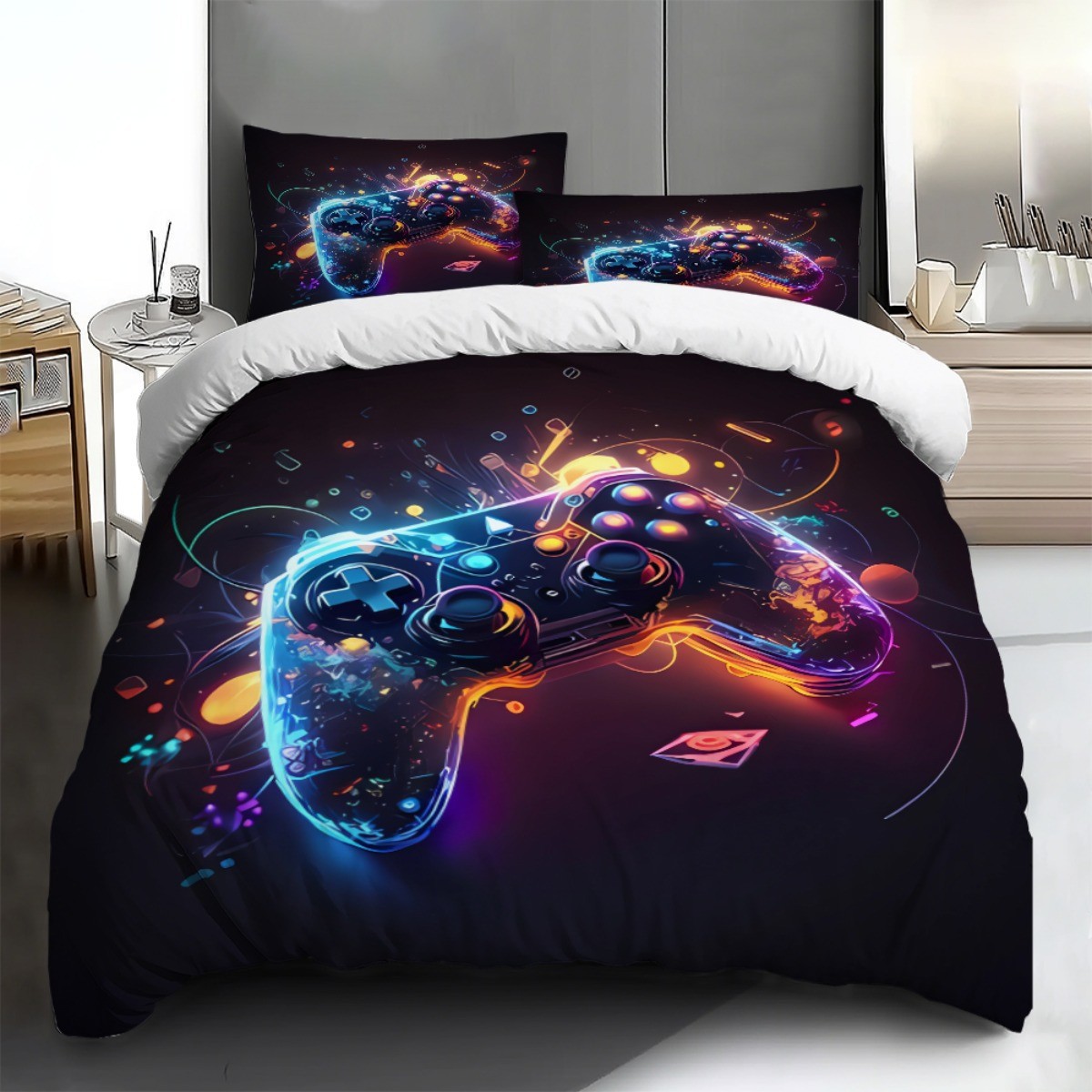 Impresión digital transfronteriza abrasión edredón juego de deportes electrónicos kits textiles suaves pro-piel TEMU / JIT