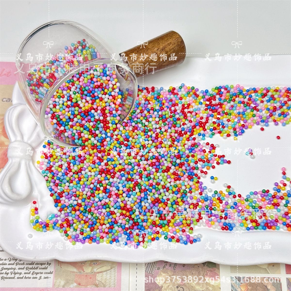 2mm color mezclado, color sólido no poroso, pintura de vidrio, cuentas de arroz, accesorios de joyería de bricolaje hechos a mano, pegamento de crema, relleno de limo