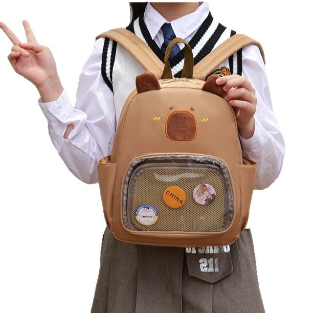 Niños lindos dibujos animados Dolphin mochila transparente 2025 nueva mochila de damas jardín de infantes mochila escolar de niñas transfronterizas