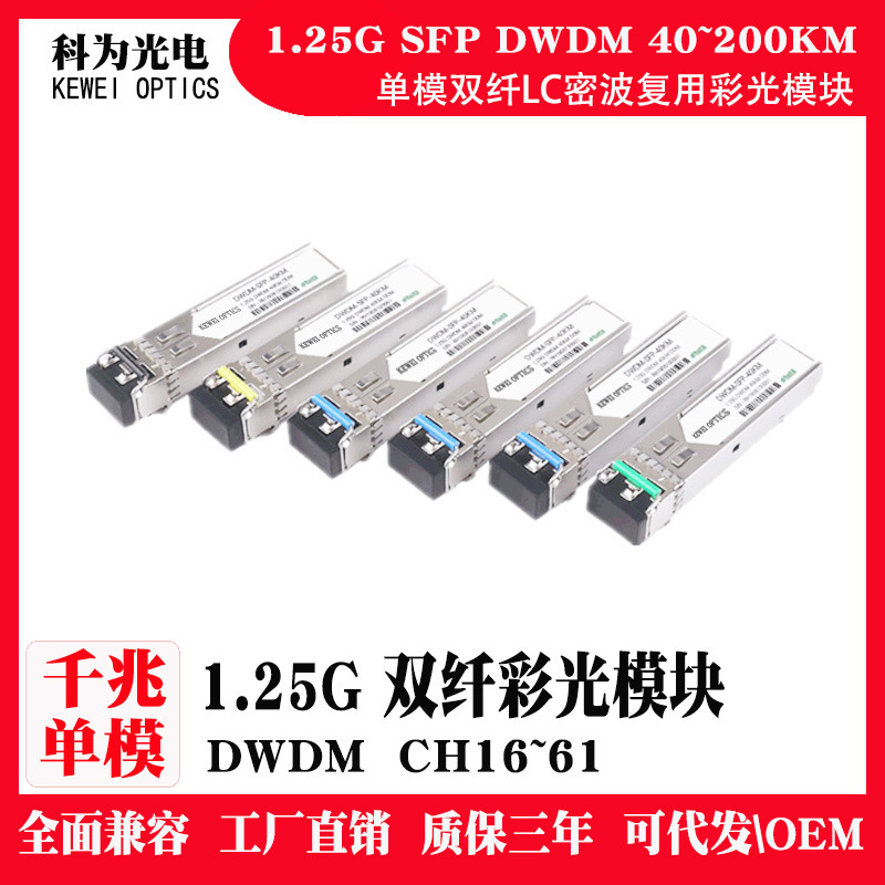 160KM千兆1.25G复用器1G彩光SFP单模双纤交换机DWDM超长距光模块