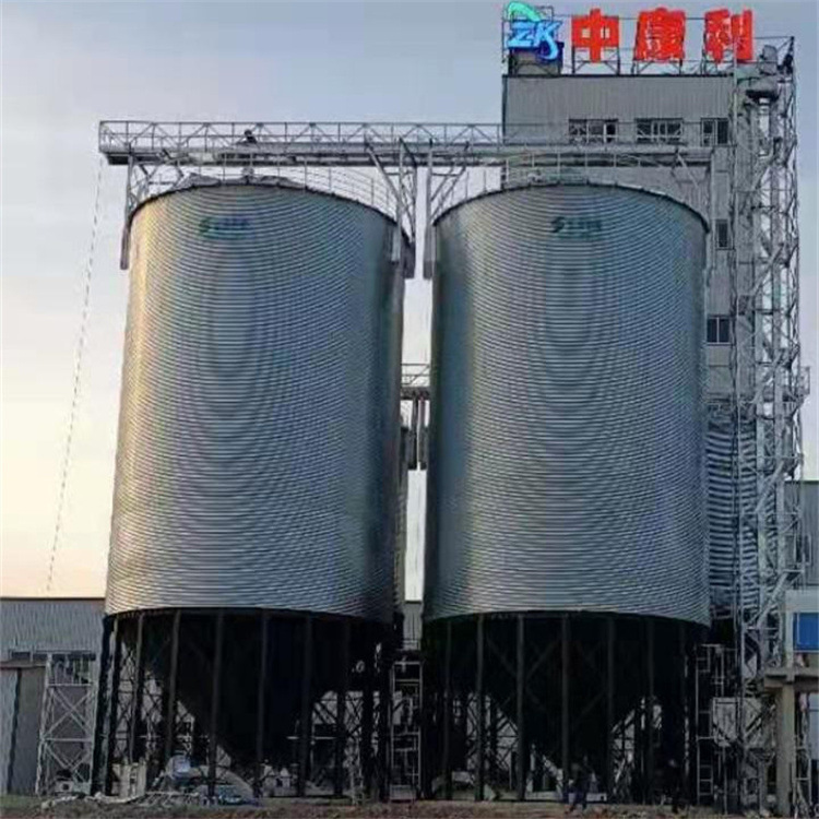 粮食烘干厂1000T钢板仓占地小易装易拆自动化省人工通风圆筒仓