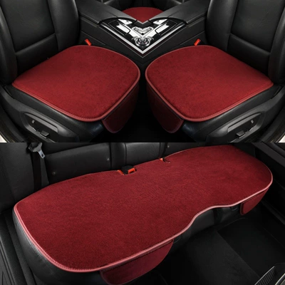 Wool pad, Pure wool car seat cushion, short - pure-wool-three-piece-seat-cushion-set-burgundy