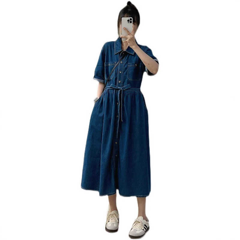 Summer long denim dress