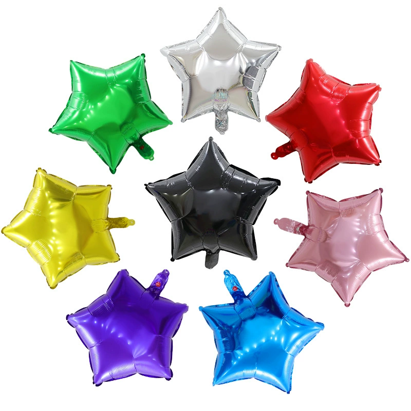 [儿童节日铝膜气球批发 生日婚庆光板18寸五角星铝箔气球批发]