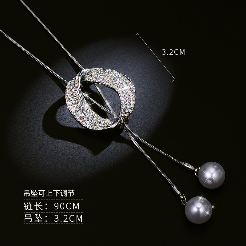Cadena de suéter de círculo geométrico de estilo europeo y americano accesorios de cadena de suéter largo de la personalidad de la moda del todo-fósforo de las mujeres de alto grado image 5