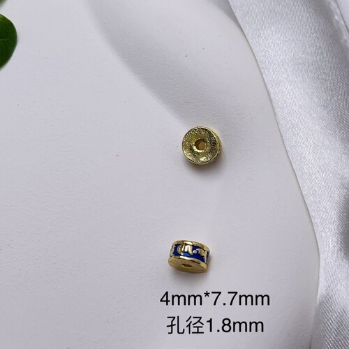diy jewelry accessories 18k gold-filled six-character mantra loose beads spacer beads spacer earrings bracelet necklace wholesale