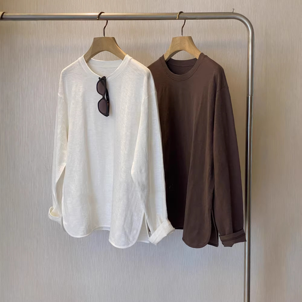 Comfortable minimalistic bamboo cotton autumn long-sleeve