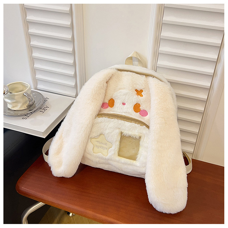 717g Weight Zipper Closure Type Double Shoulder Straps Strap Type Functional Backpack Bags Type Casual, Holiday Occasion Plush Material Women's Backpack Backpack Animal, Cartoon Pattern Spring, Autumn&Winter Season Women's Gender Cute Style Square Shape Animal Cartoon Casual Holiday Women's Backpack Functional Backpack 29