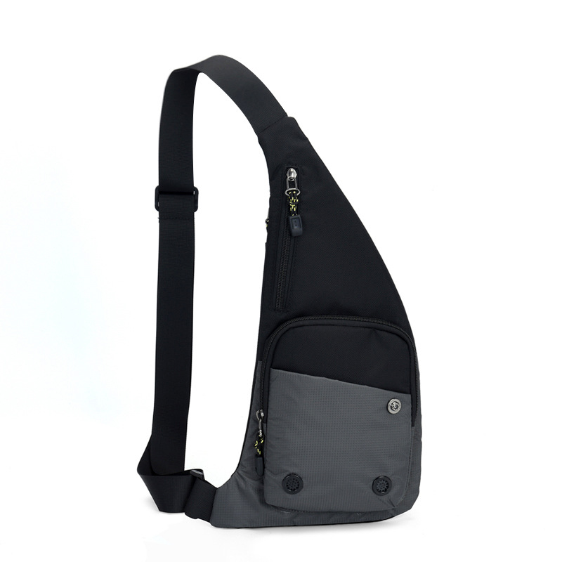 New Korean style shoulder crossbody bag, women's trendy chest bag, contrasting color waterproof, fashionable sports and leisure men's chest bag