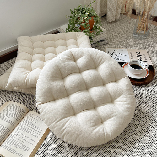 Japanese futon beautiful butt cushion thickened fabric round balcony bay window tatami solid color window sill floor meditation cushion