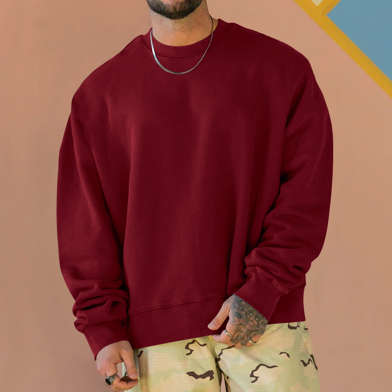 Sweater autumn new men's long sleeved pullover thick and versatile round neck sweater_voghion.com