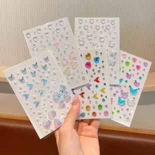 Children's Face Painting Stickers Little Girl's Face Stickers with Diamonds, Shells, Fish Tails, Butterflies, Stereo Face Stickers