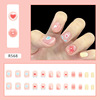 Translucent nail stickers, fake nails for manicure, 24 pieces, ready-made product, wholesale, Chanel style