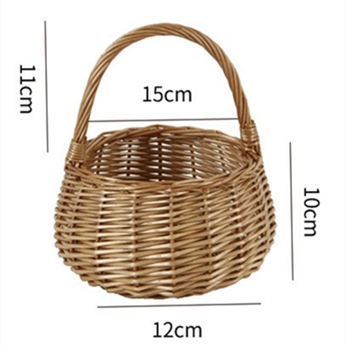 Cesta de Mimbre con Asa de Mimbre Hecho a mano para Pascua y Navidad